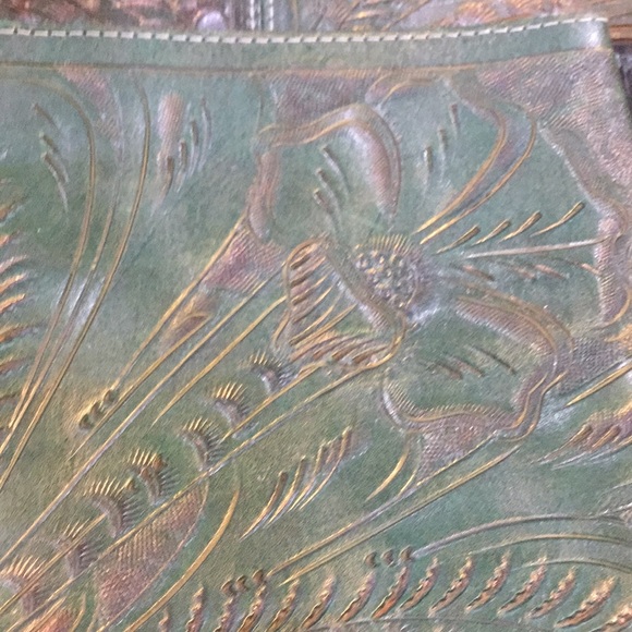 PRICE DROP**EUC LEADERS IN LEATHER TOOLED LEATHER TOTE BAG - Picture 6 of 8